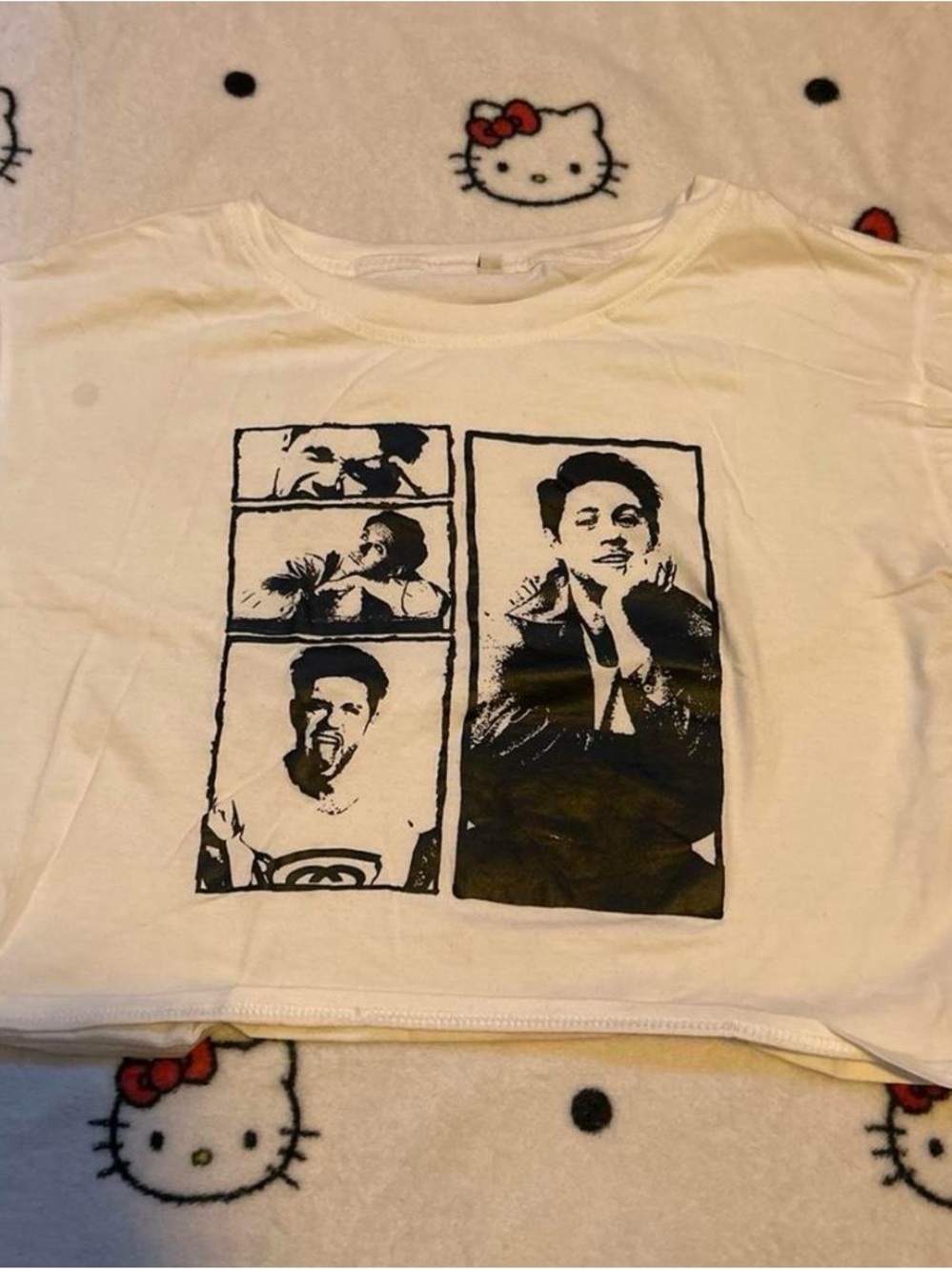 Niall horan White Graphic Short-Sleeve crop top